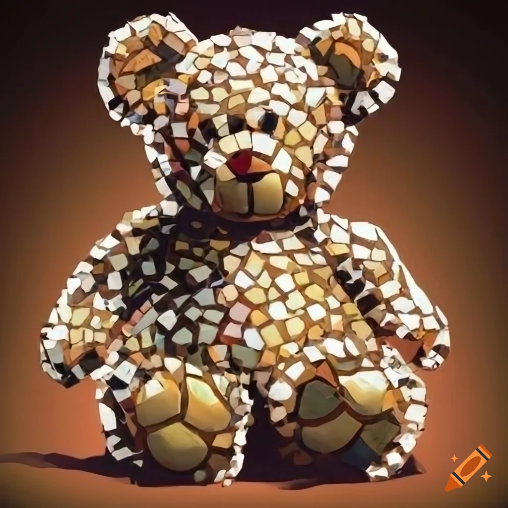 mosaic of a teddy bear
