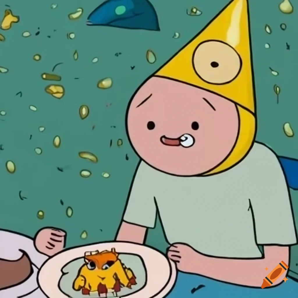 man celebrating his birthday like Adventure Time