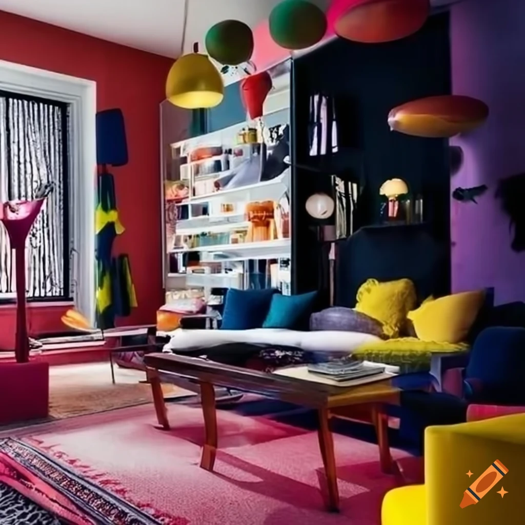 memphis style apartment interior design