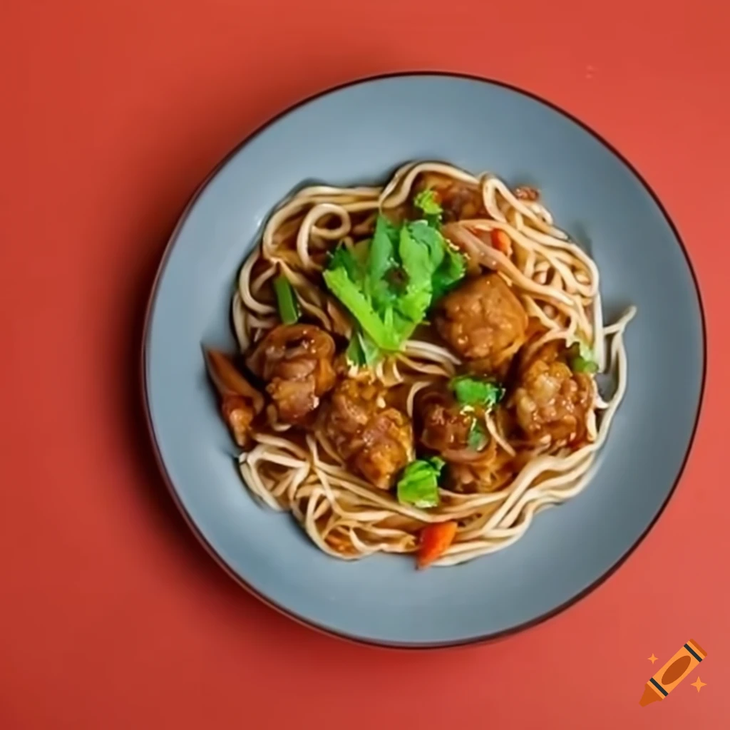 delicious Chicken Noodles with Chicken Manchurian