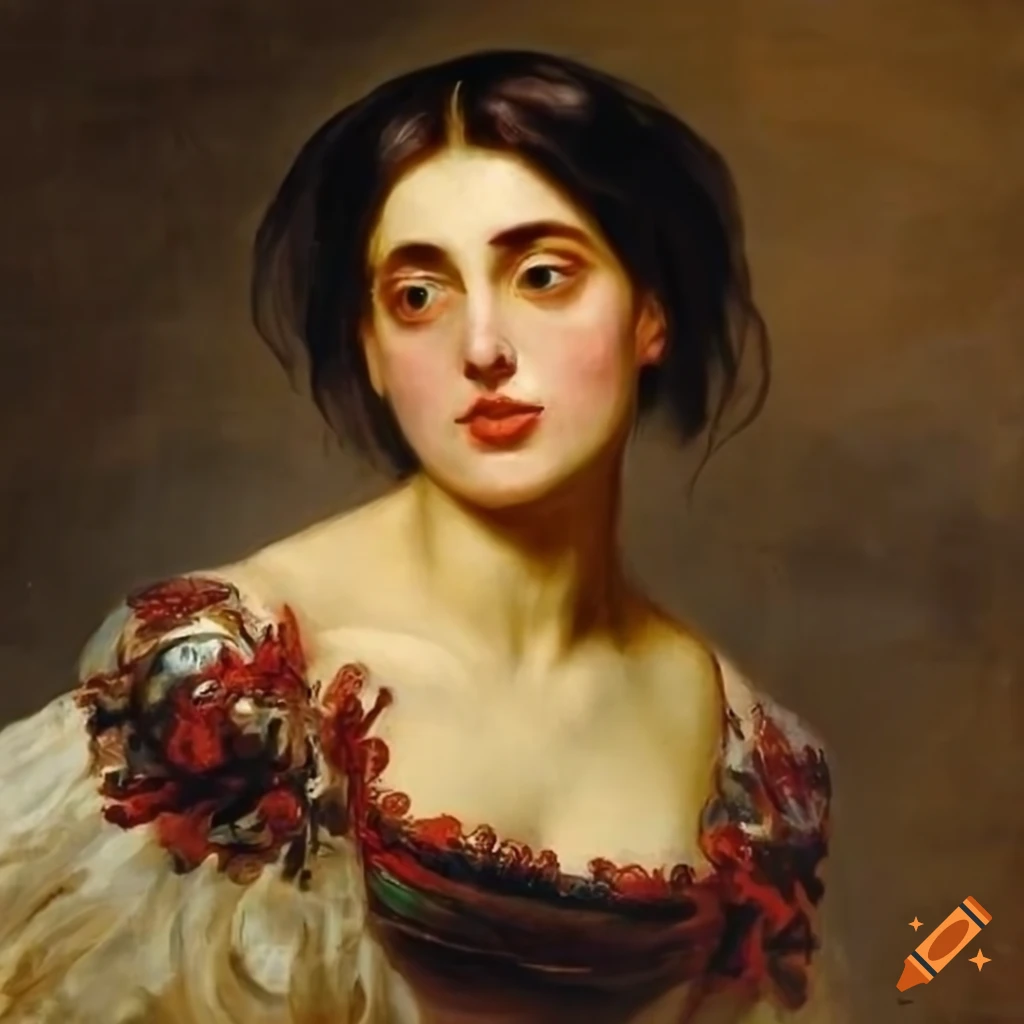 portrait of a young slavic woman by Eugène Delacroix