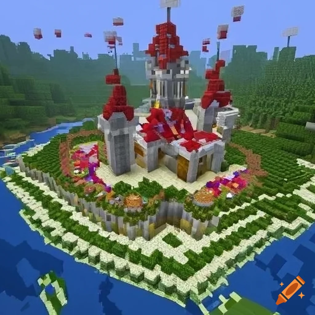 Minecraft castle with mushroom design