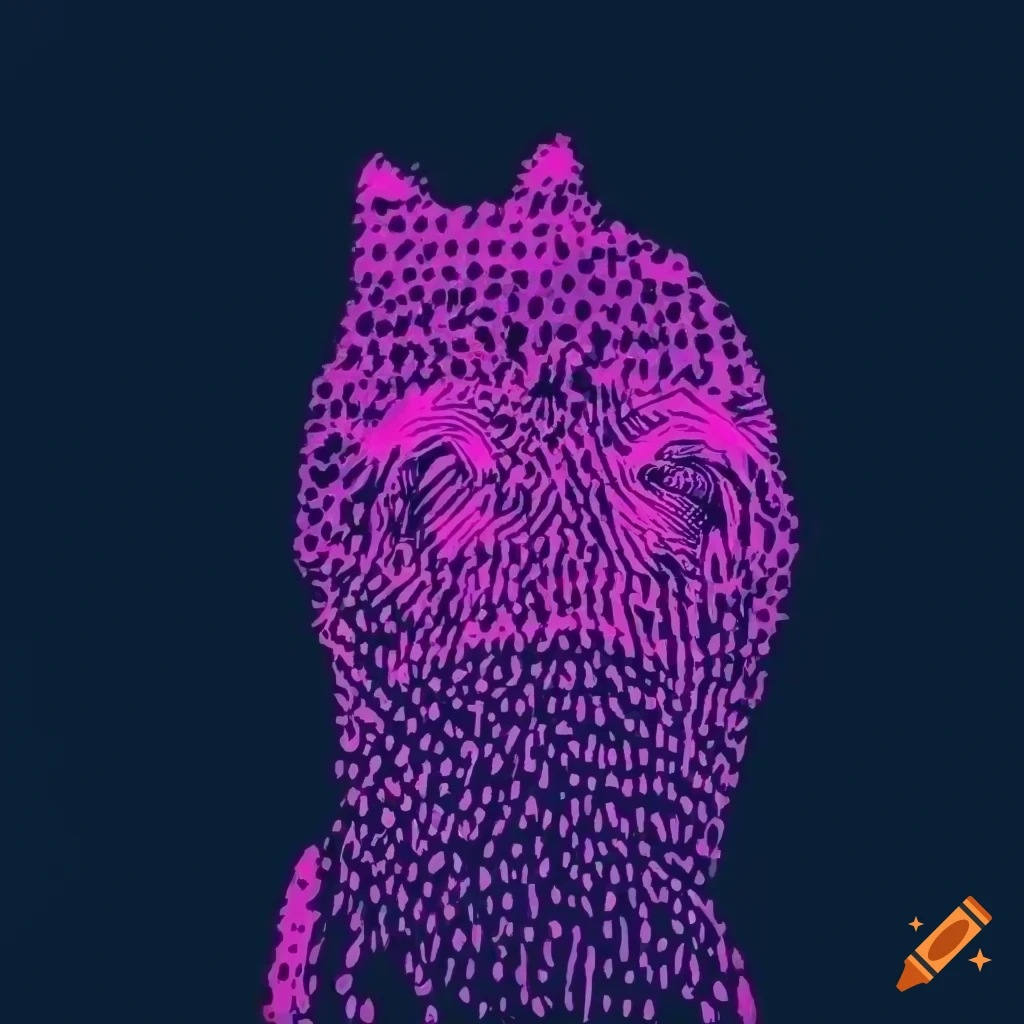 vaporwave style music festival poster with animal head