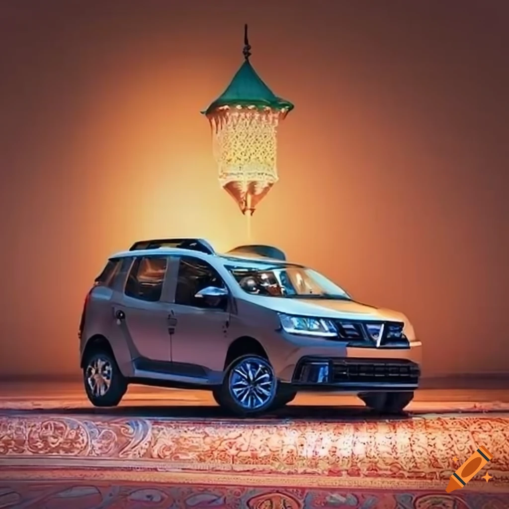 Dacia car parked in front of Hassan II Mosque