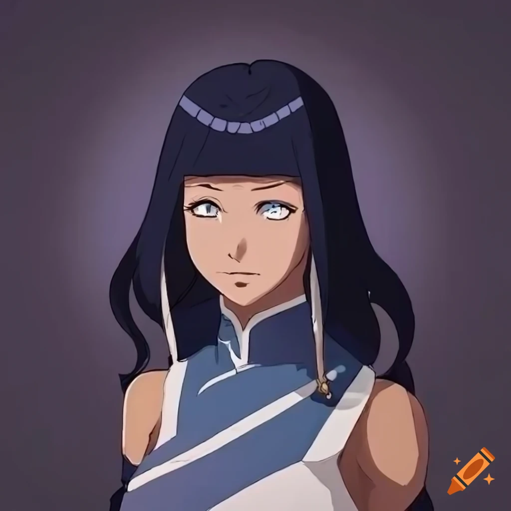 Detailed Artwork Of Hinata Hyuga In Korras Outfit