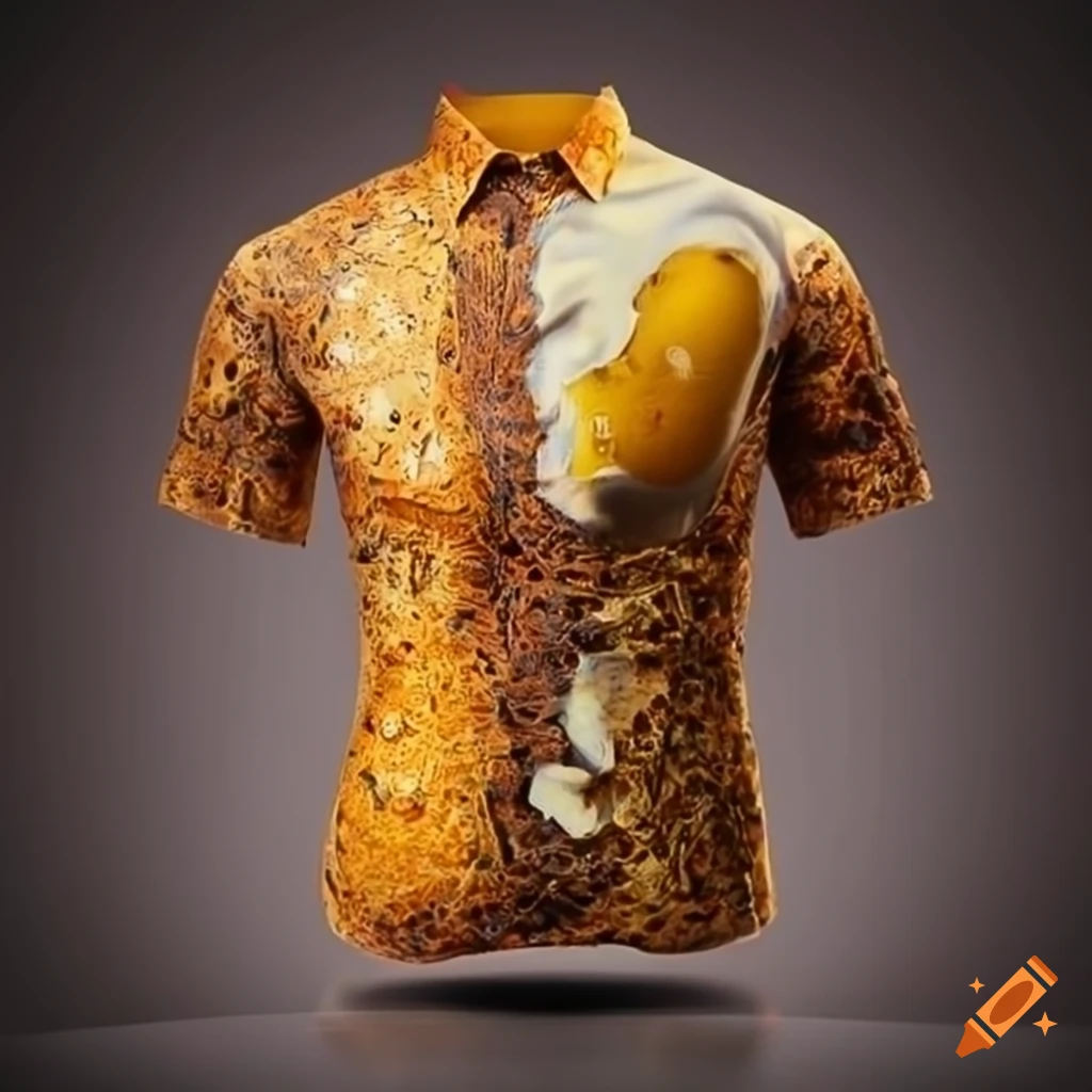 men's shirt with egg and yolk design