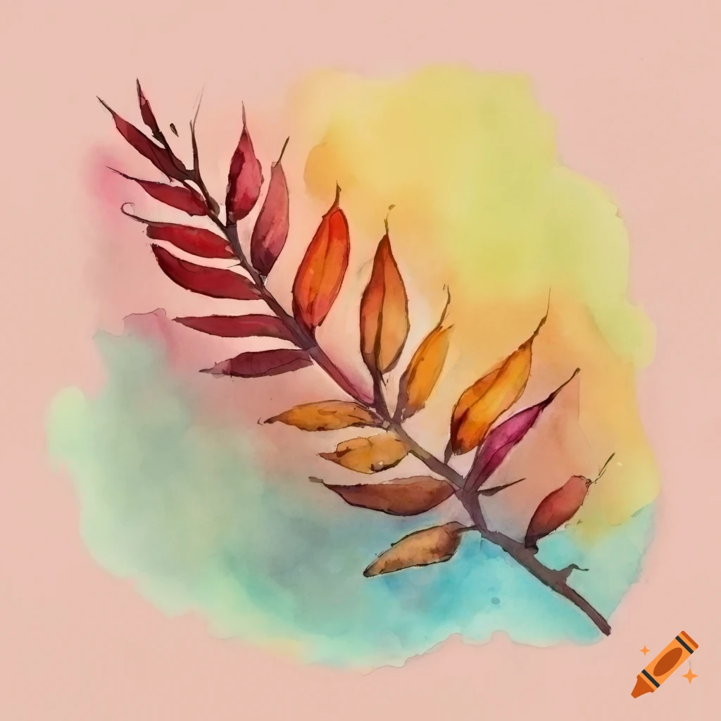 festive watercolor postcard with autumn harvest theme