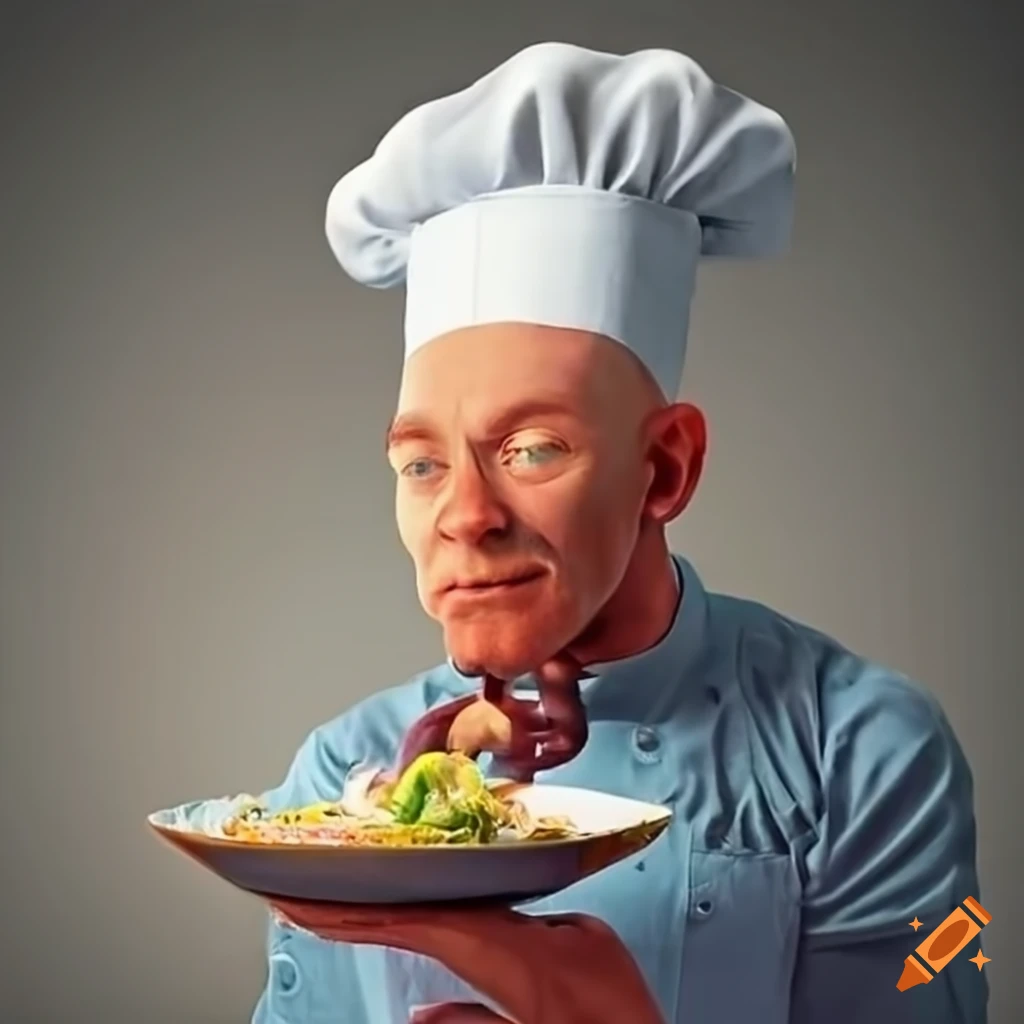 picture of a bald kitchen chef