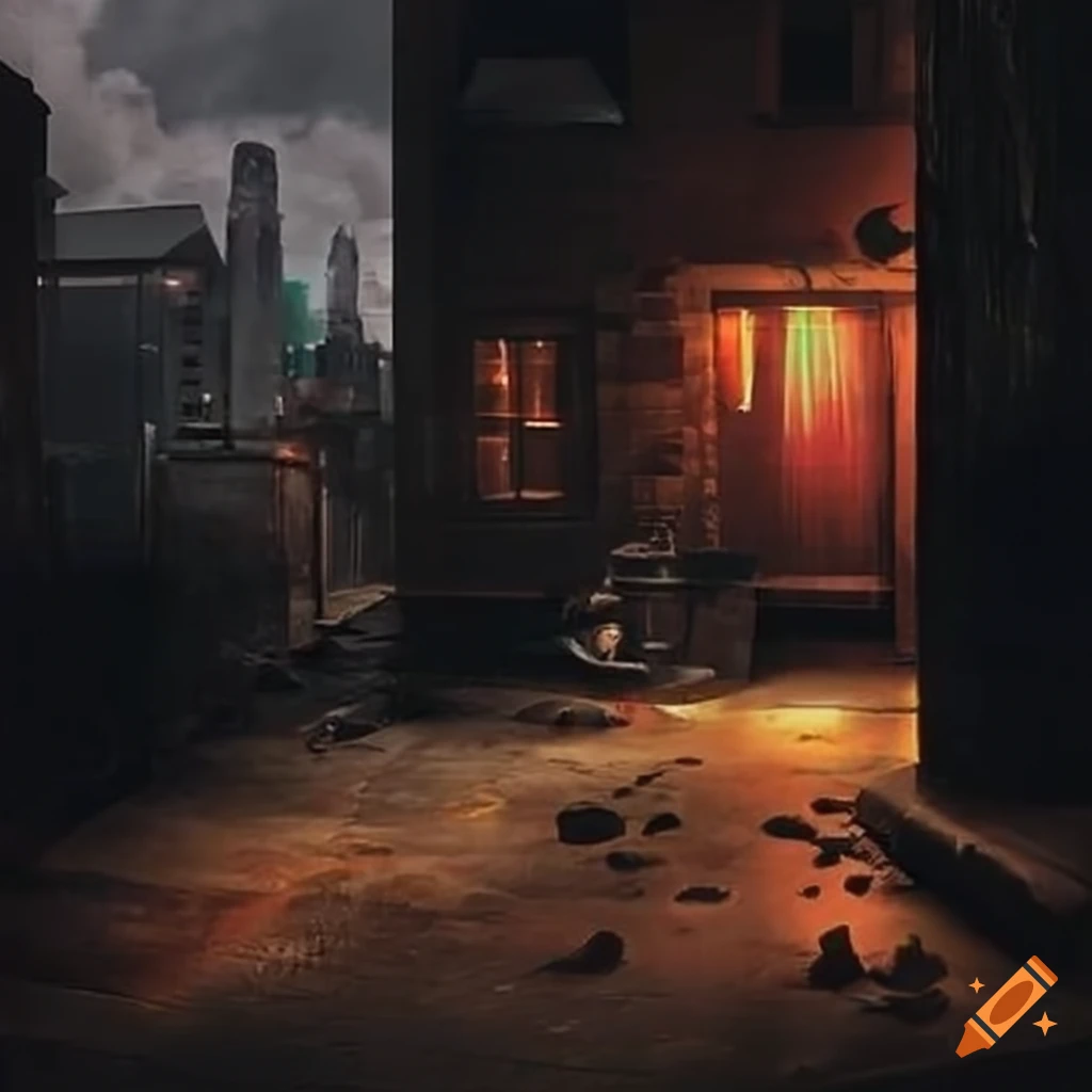 image of a mysterious urban backyard