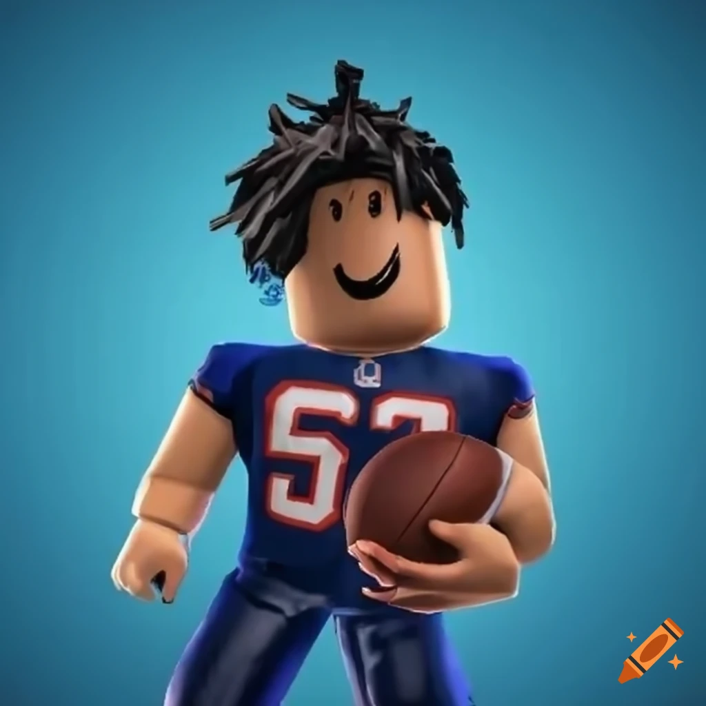 Roblox nfl player holding a football