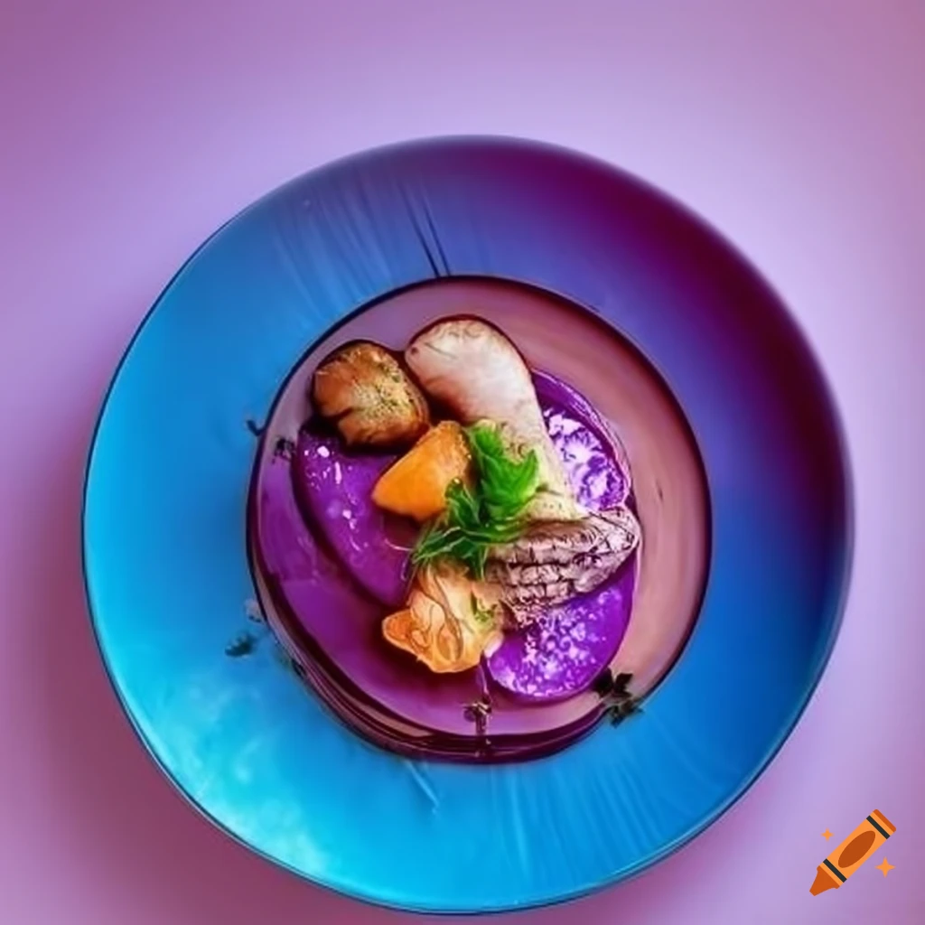 gastronomic plate with a futuristic space theme
