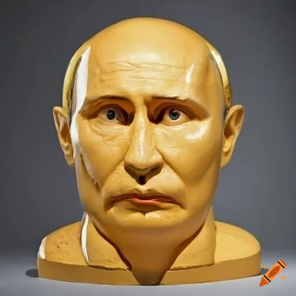 cheddar cheese sculpture of Putin