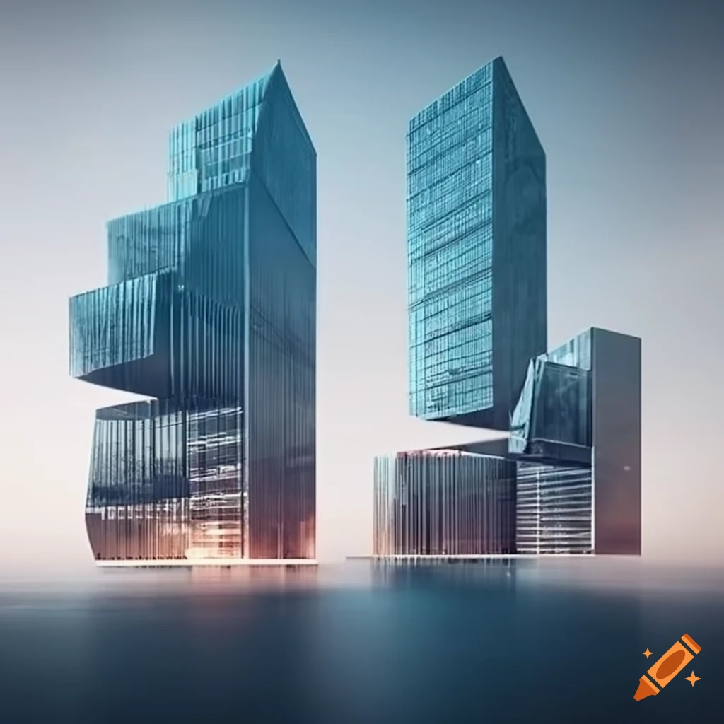 Innovative architectural concept for a commercial building on Craiyon