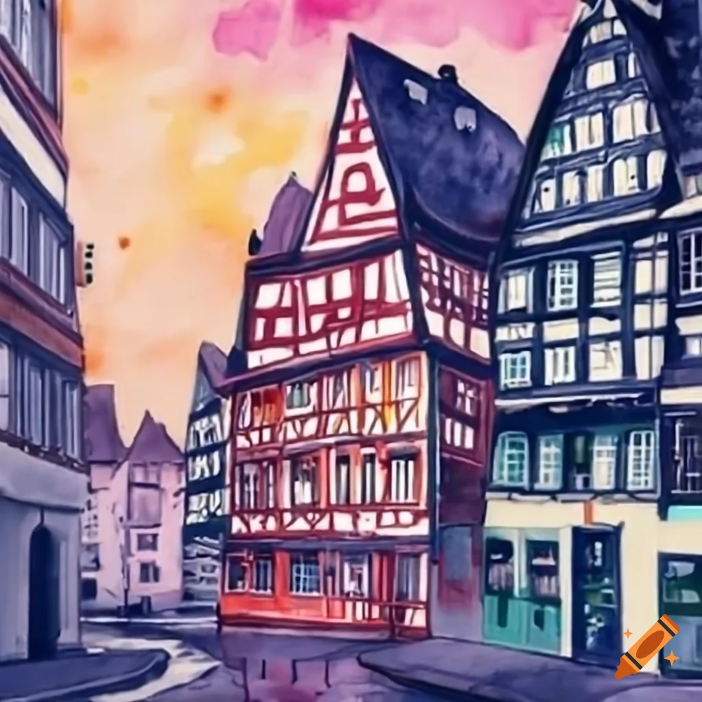 Vertical Image Of A Charming German City On Craiyon