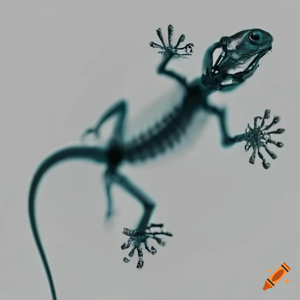 x-ray of a lizard's skeleton