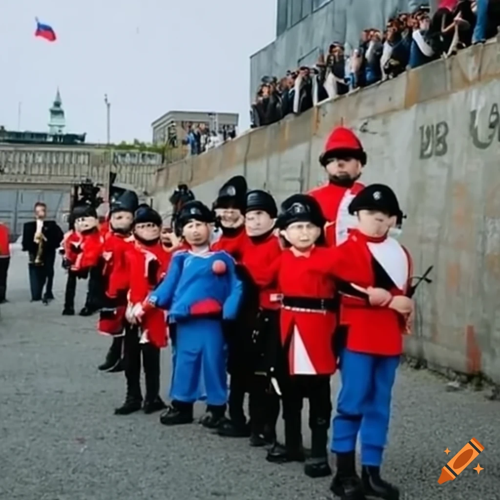 Ryan's World re-enactment of the Fall of the Berlin Wall