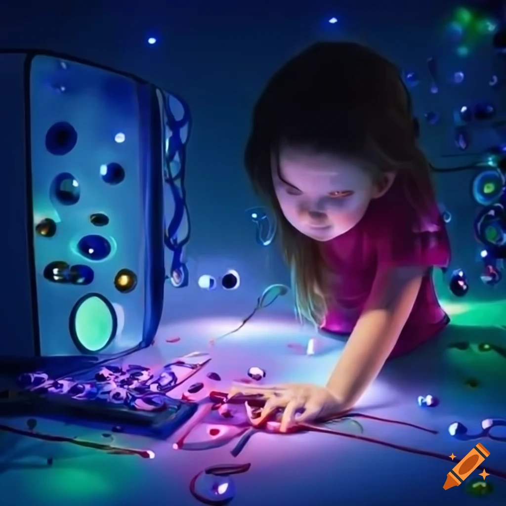 futuristic computer drawing by a child