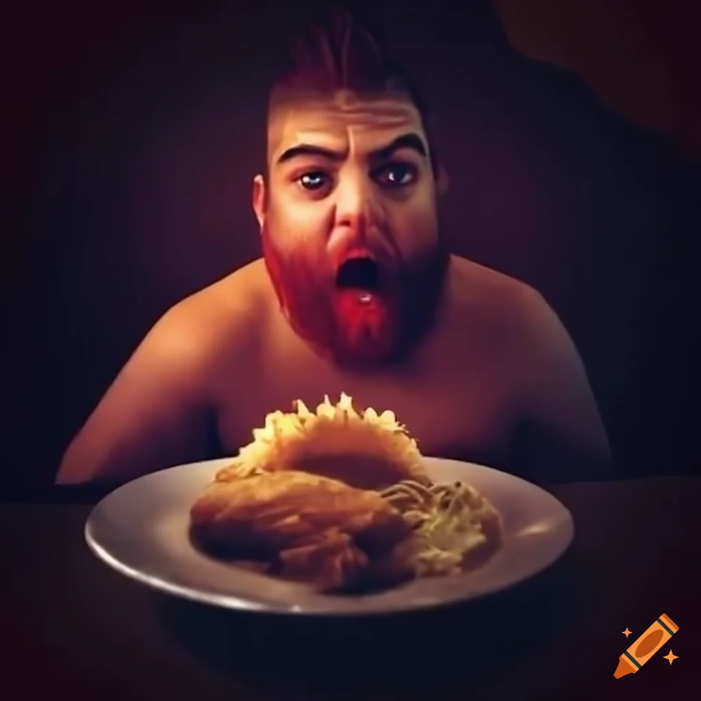 Streamer enjoying a meal