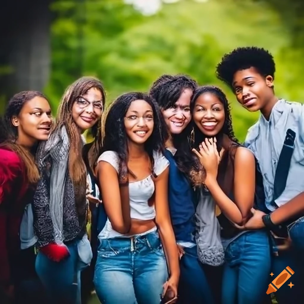 diverse group of teenagers posing together
