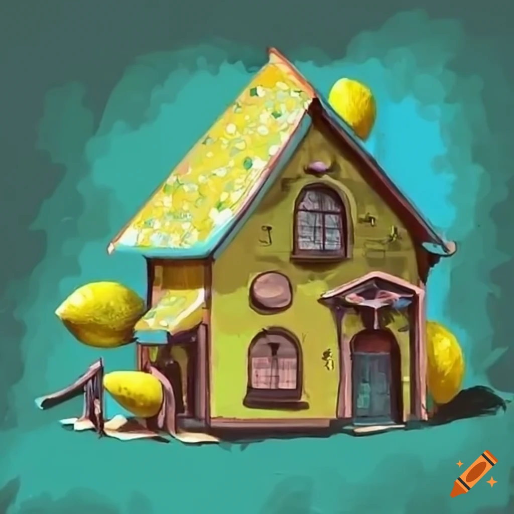 Lemon-themed house on Craiyon