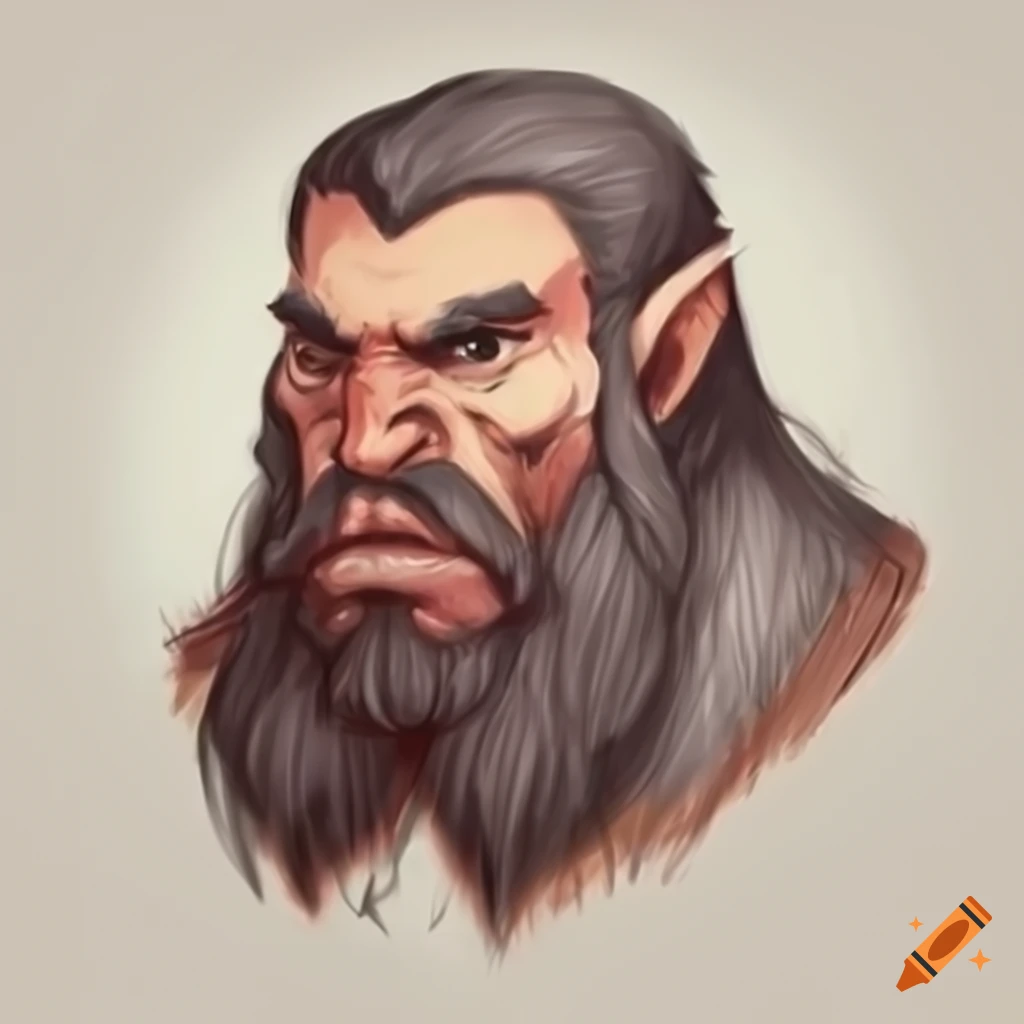 d&d character portrait of a melancholic dwarf in armor