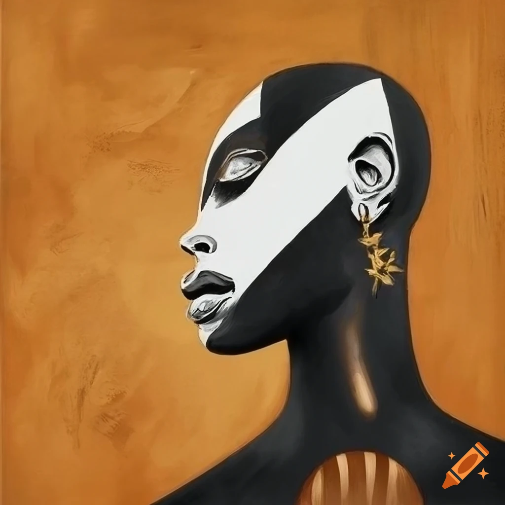 surrealistic abstract artwork inspired by African tribes