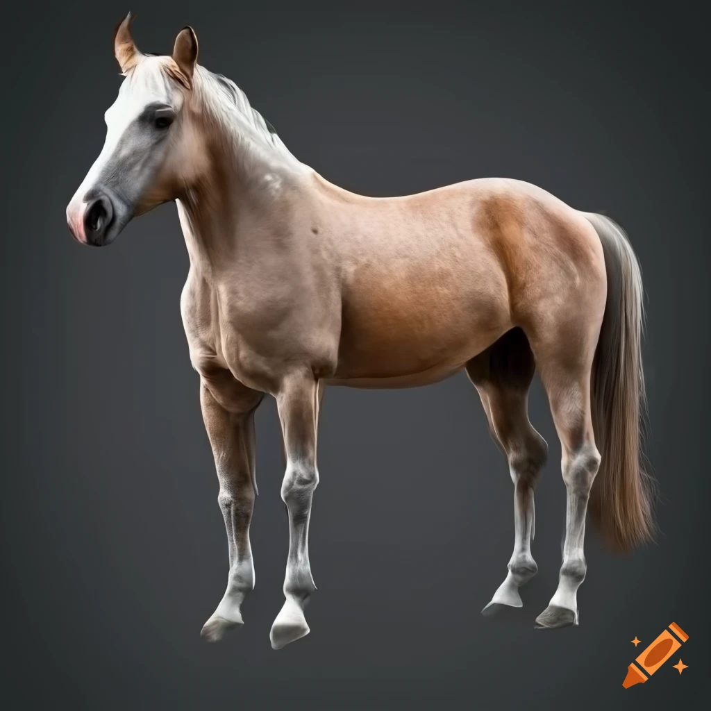 Hyper realistic horse on gray background on Craiyon