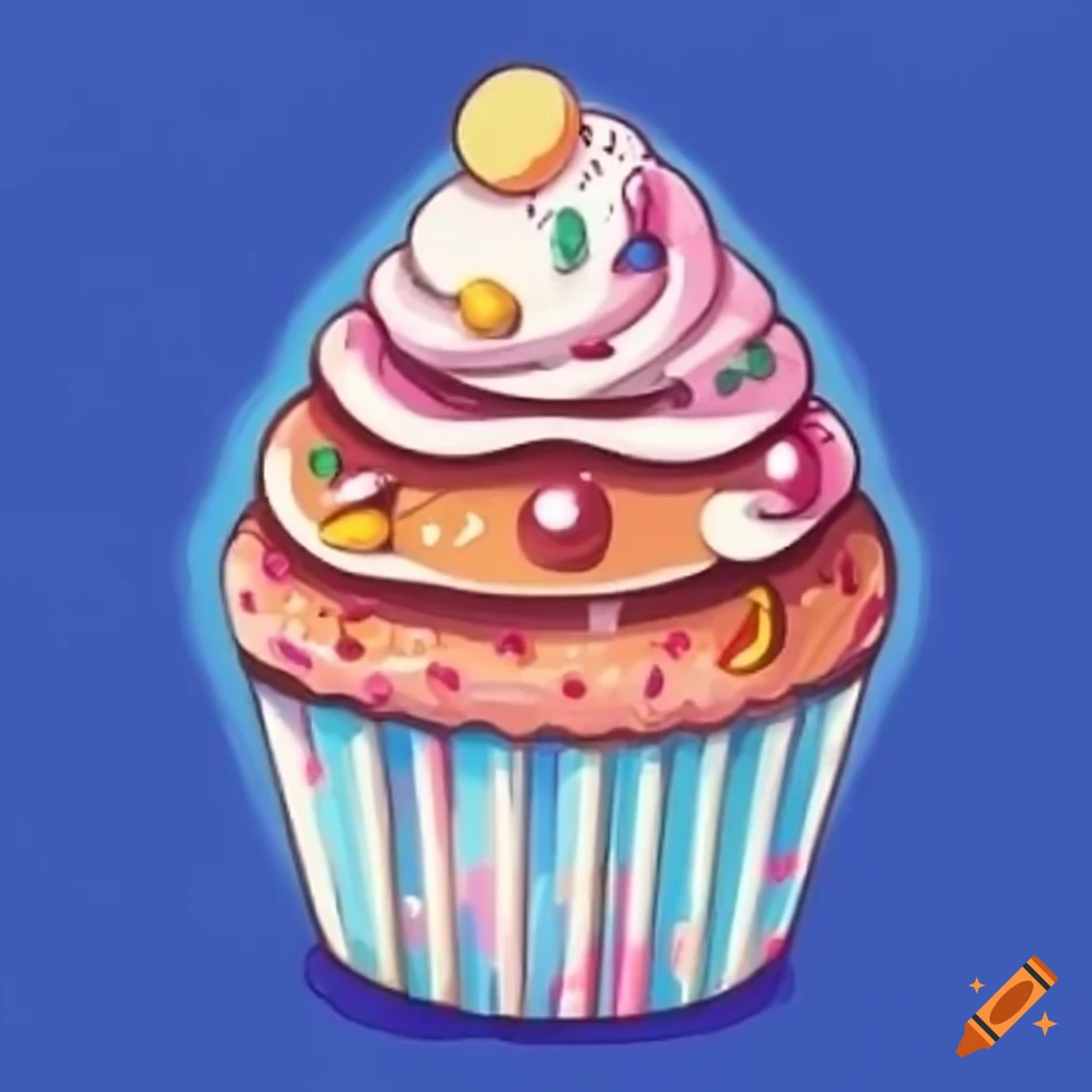 AI Generative cute watercolor halloween pumpkin with cupcake, illustration  vector 27188966 PNG