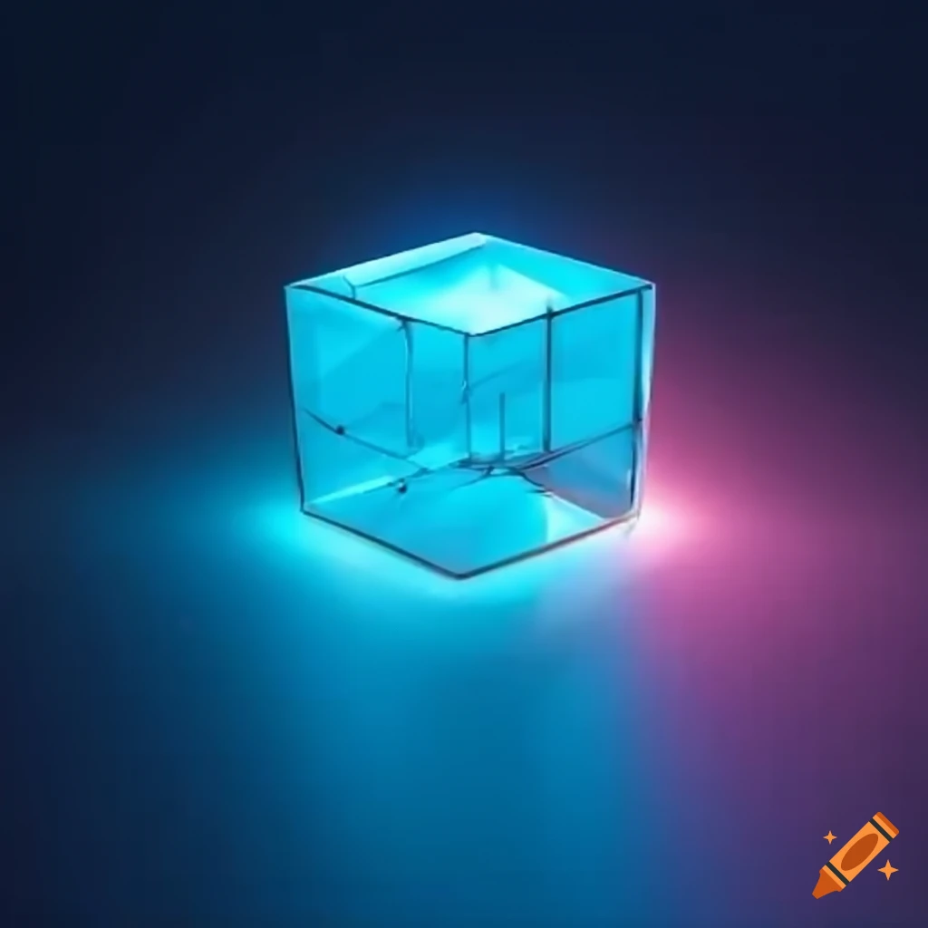 blue-laser-beam-deforming-a-glass-cube-on-craiyon