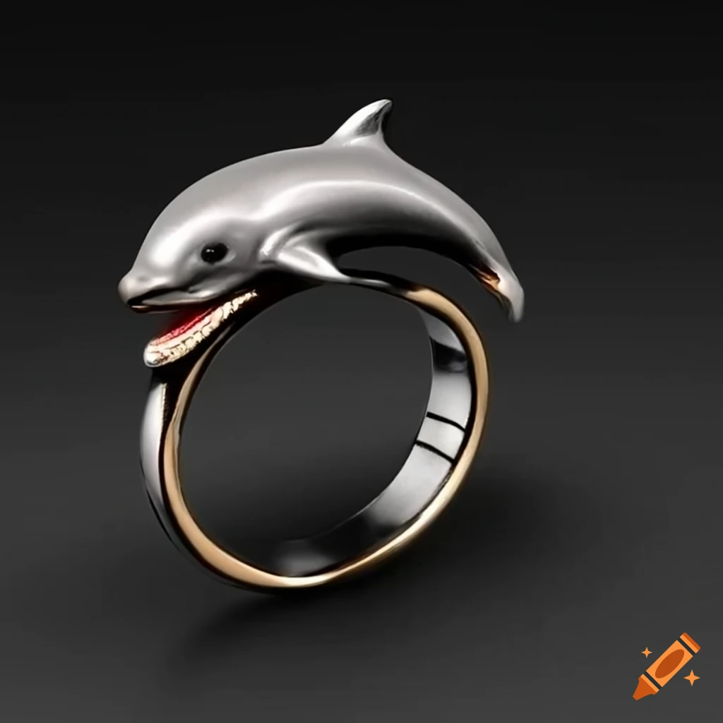bicolor dolphin ring