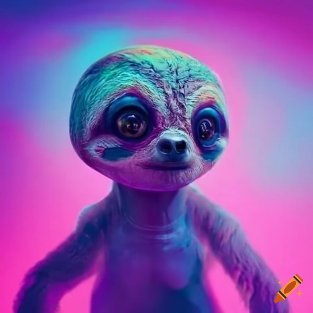 digital art of an electric sloth