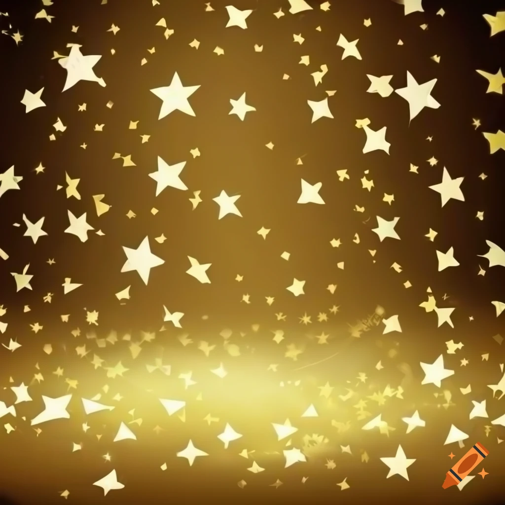 Shiny white stars on a gold background