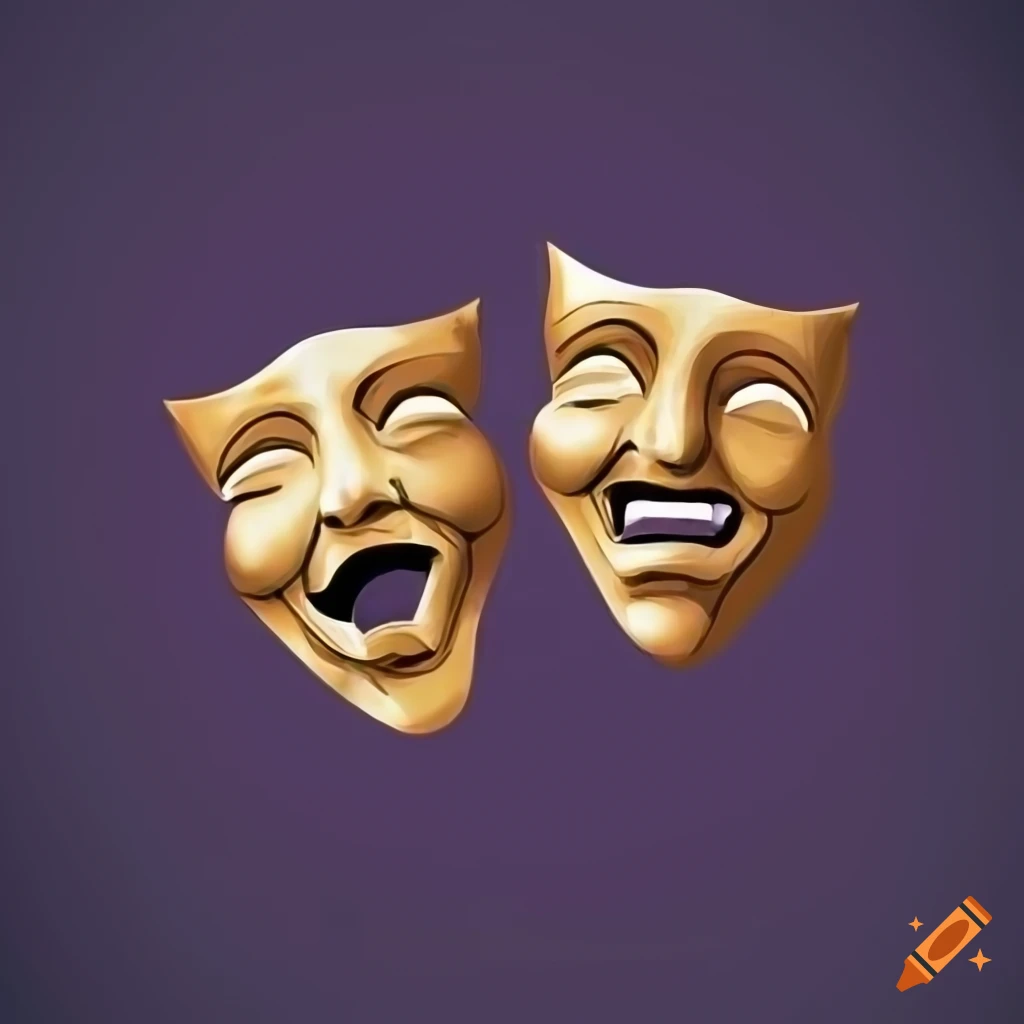 Theater Masks Sticker | Symbol of Comedy and Tragedy