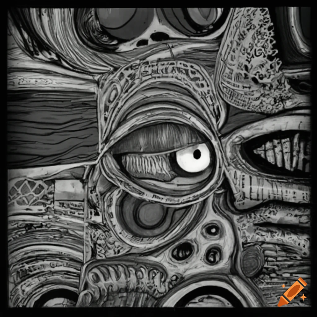 artwork of eye parts superposition