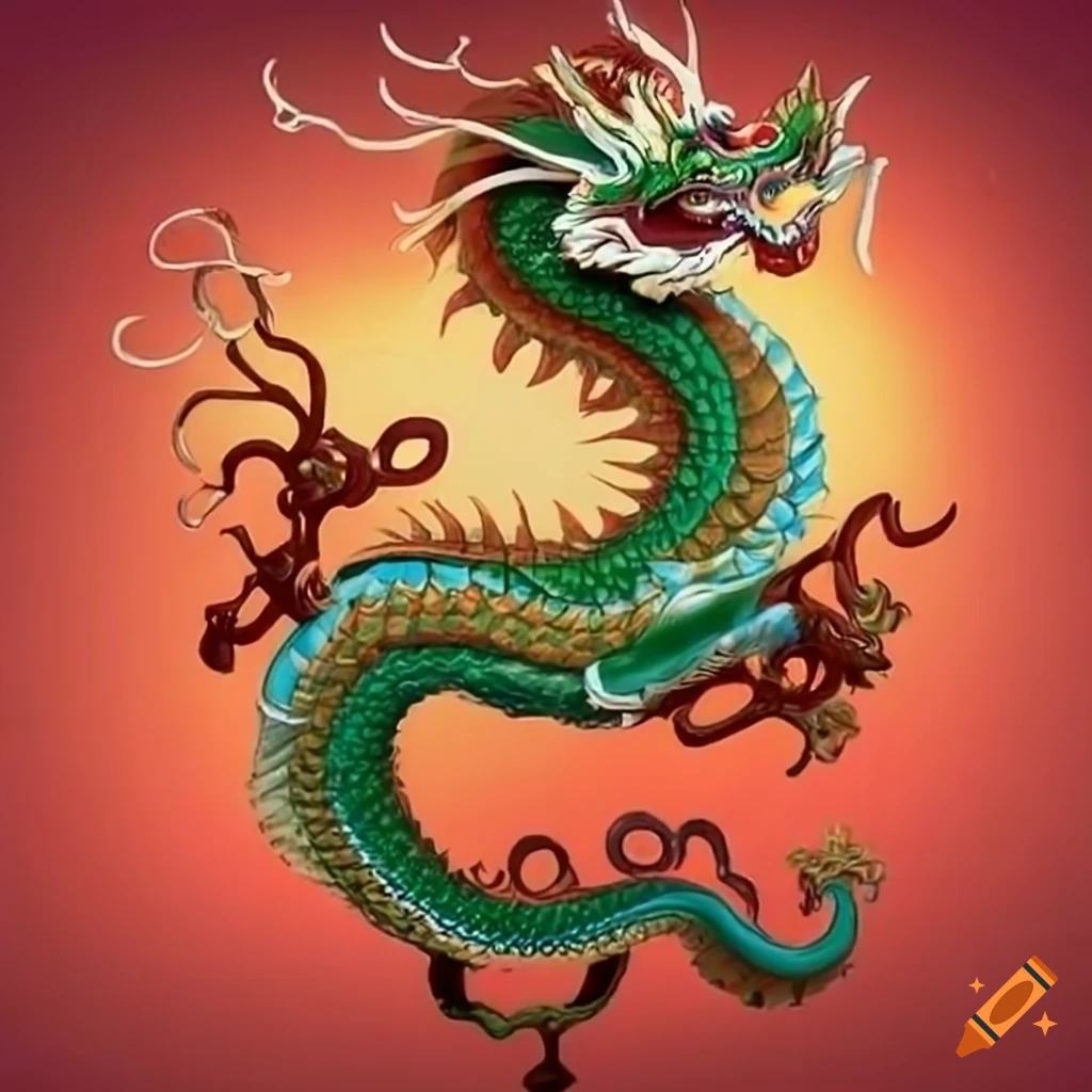 Chinese dragon illustration on Craiyon