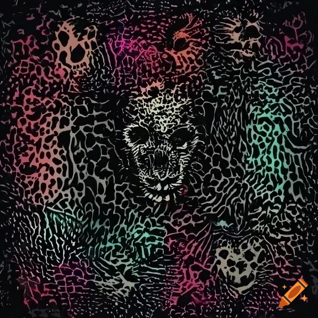 eerie music festival poster with animal head and abstract design