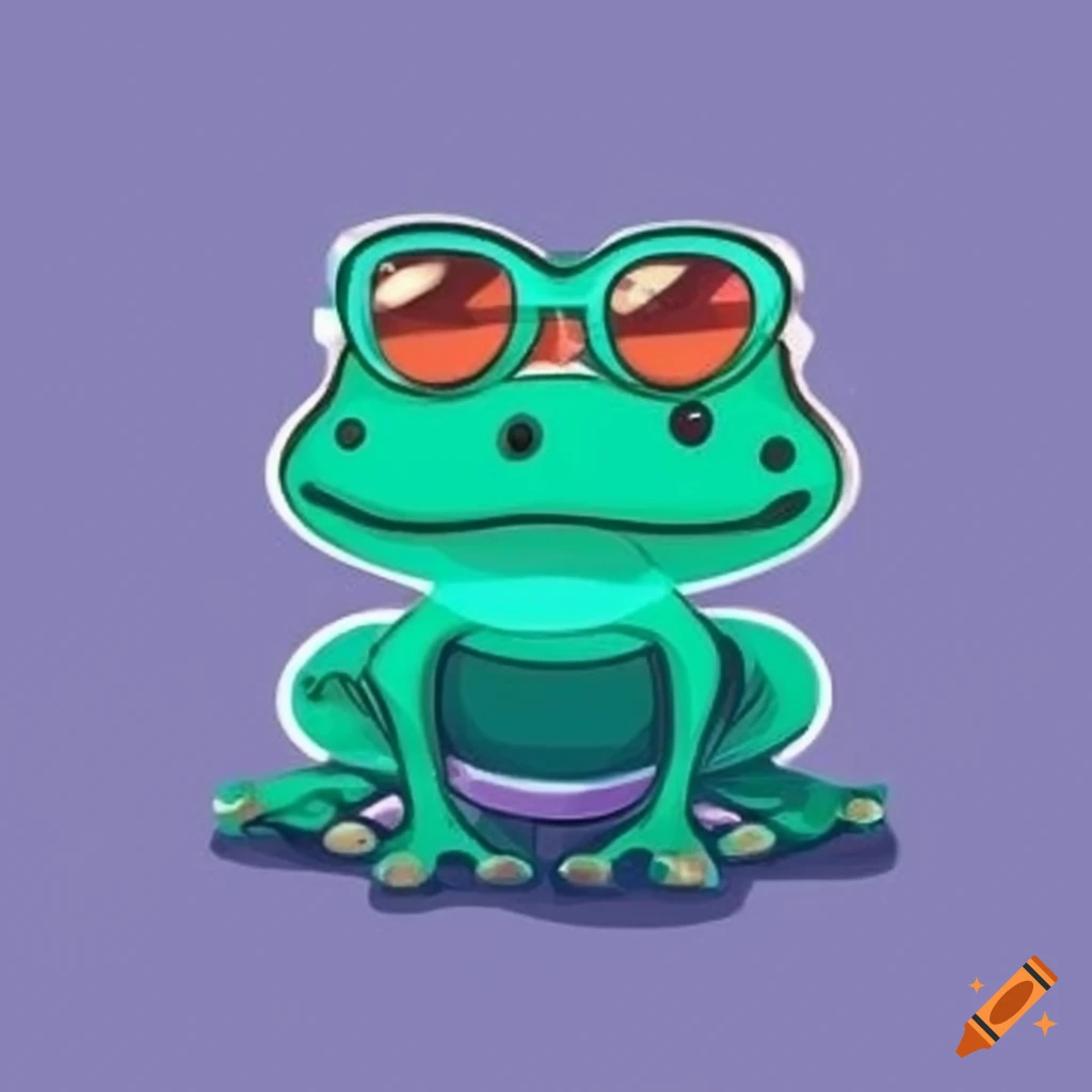 cartoon frog wearing sunglasses