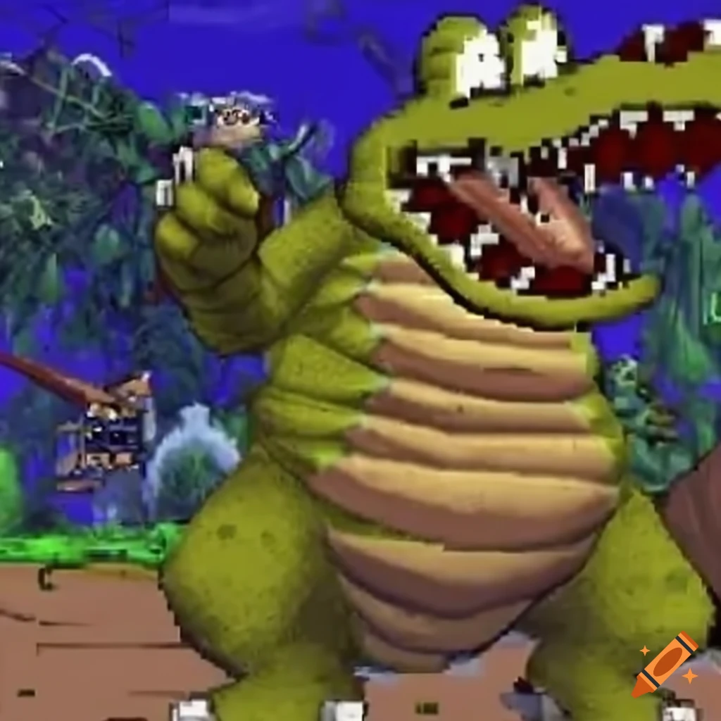 snapshot from a PS2 game featuring Dingodile