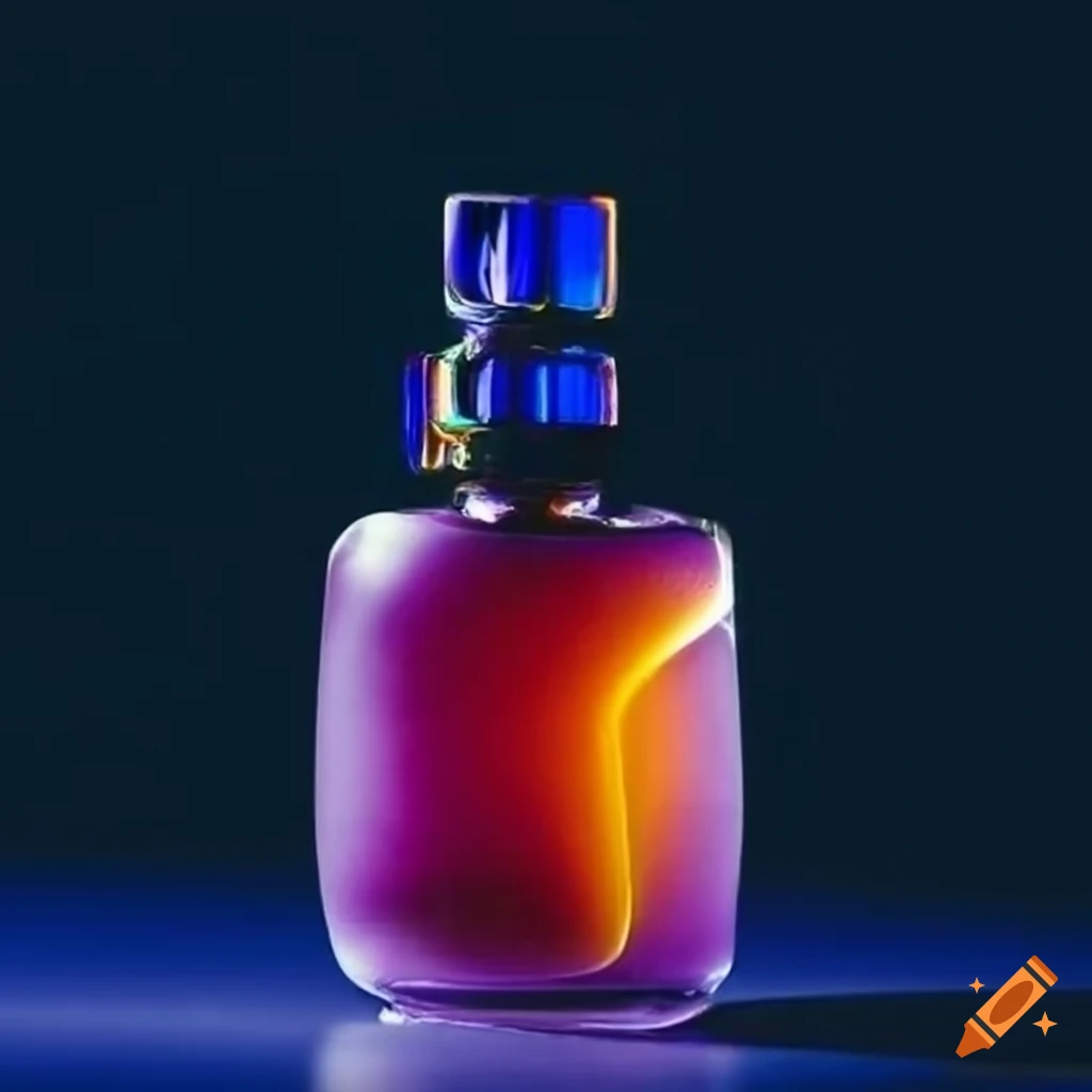 Glass bottle of designer perfume on Craiyon