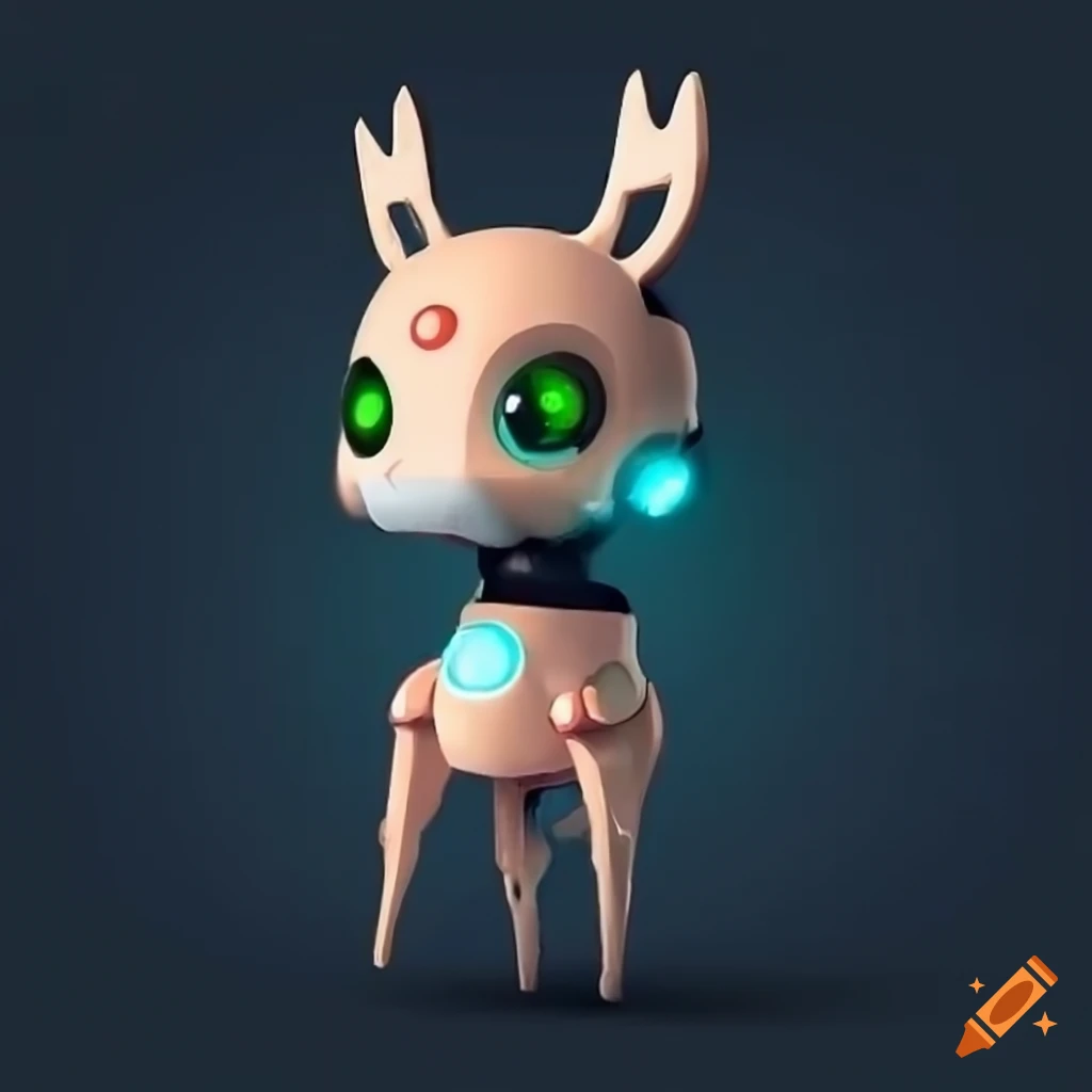chibi cute deer robot