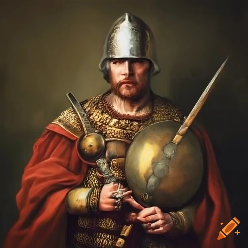 portrait of a pagan warrior king of Poland