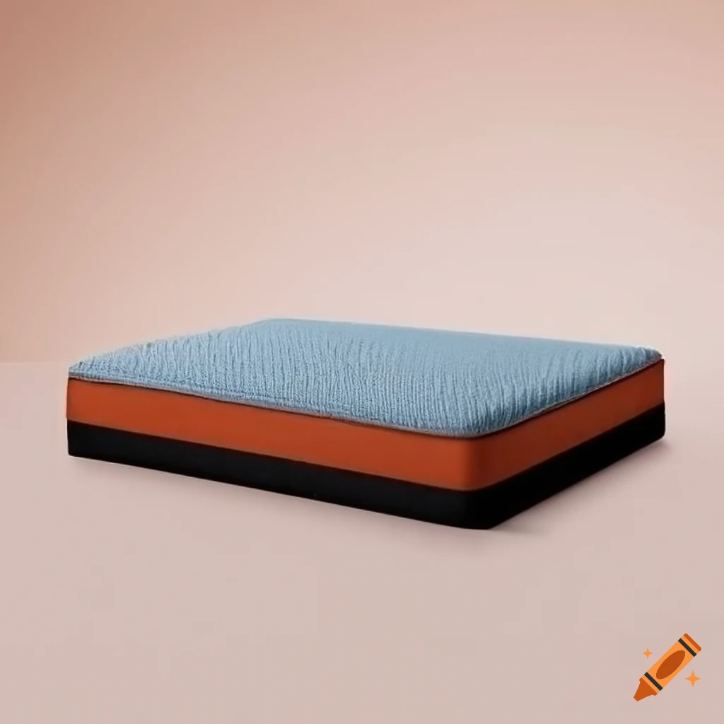 Foam mattress with light bluegrey and dark grey tones