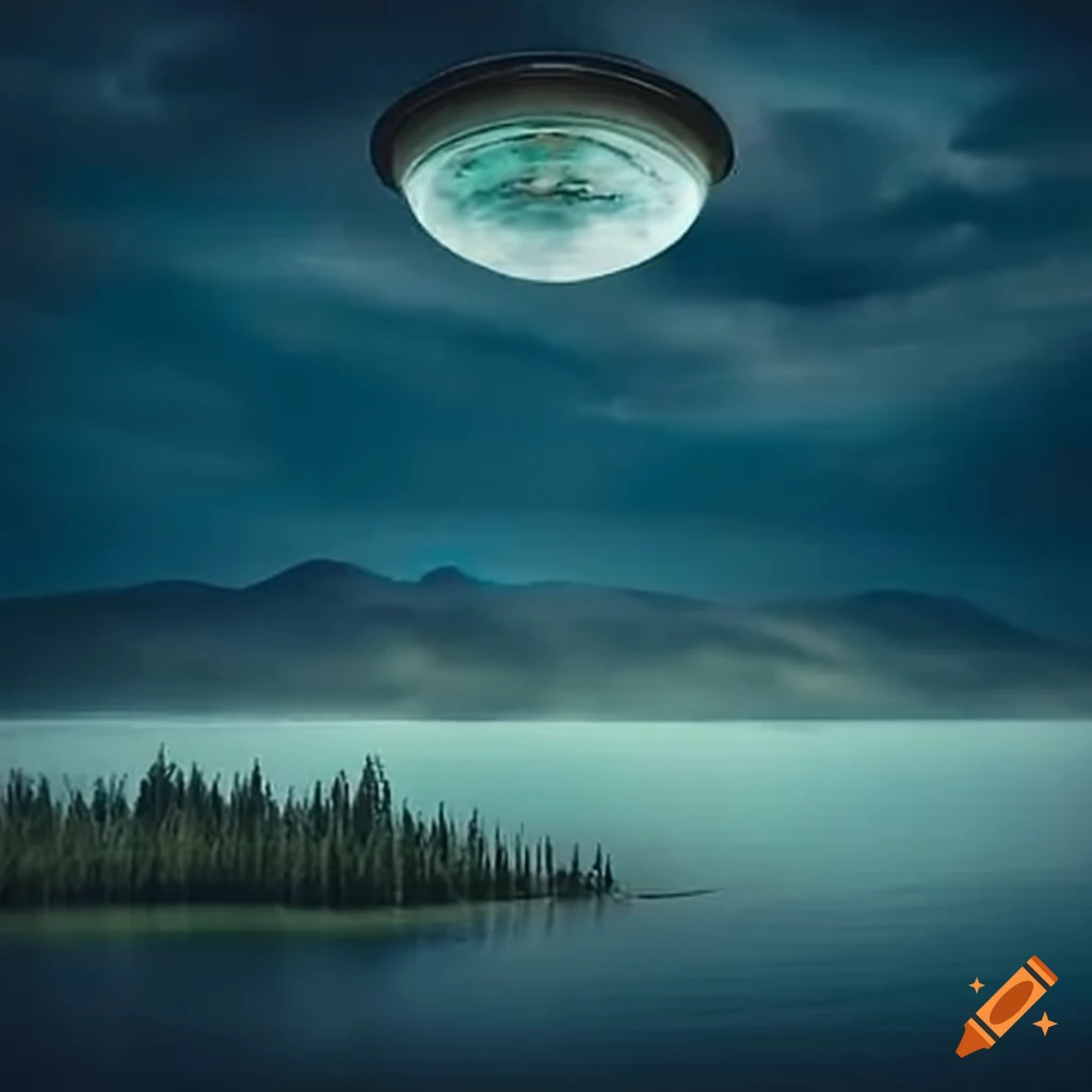 sighting of a UFO above a lake