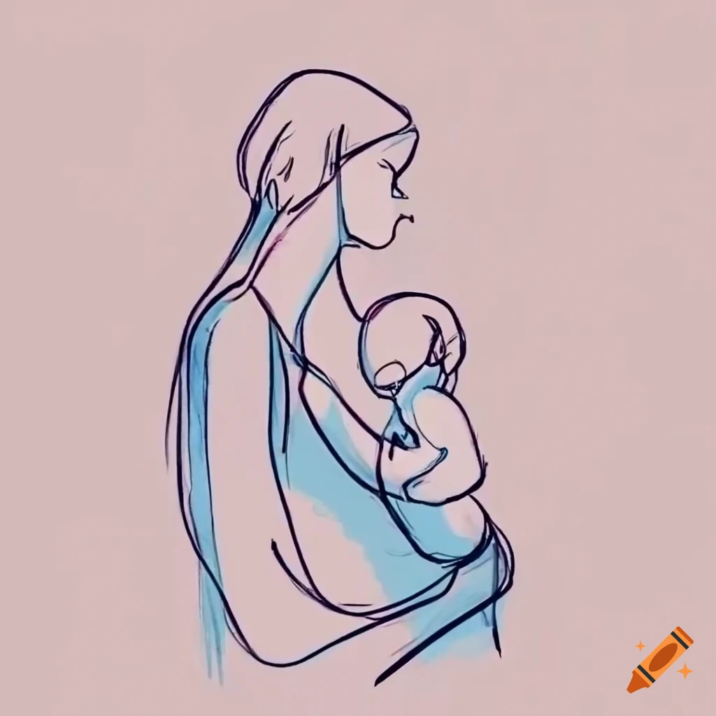 mother love drawing - mothers day pencil drawing easy - YouTube