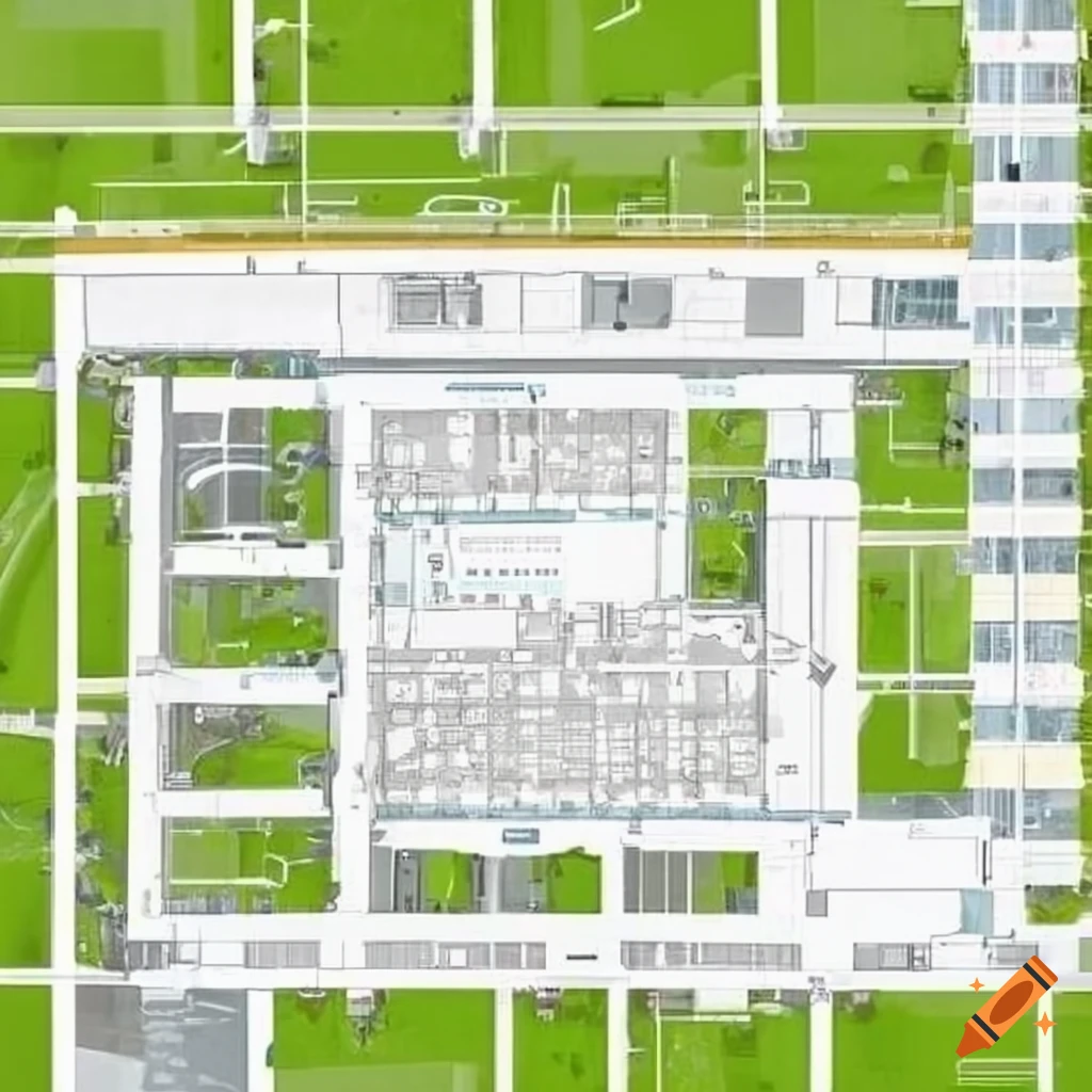 Map of a car dealership with sections and parking spaces on Craiyon