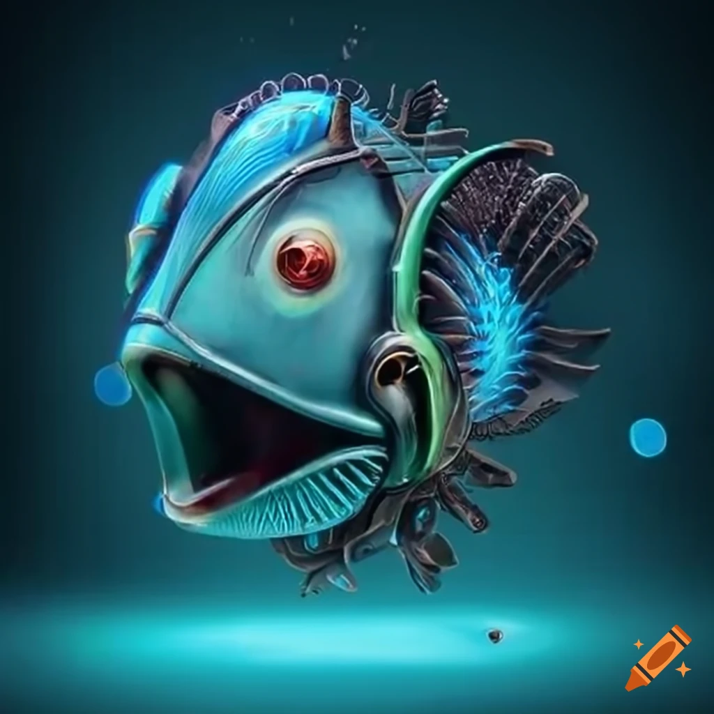 Futuristic mechanical fish