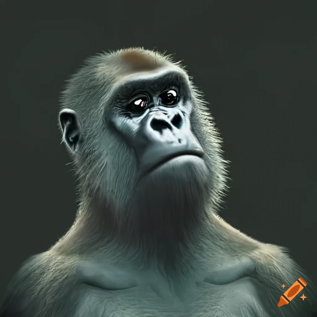gorilla playing tag with a monkey