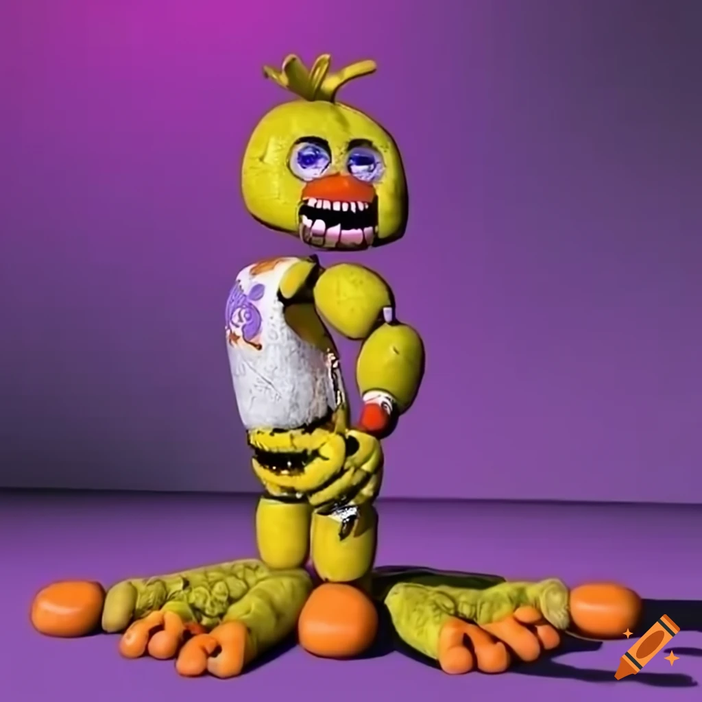 Close-up of chica's orange feet