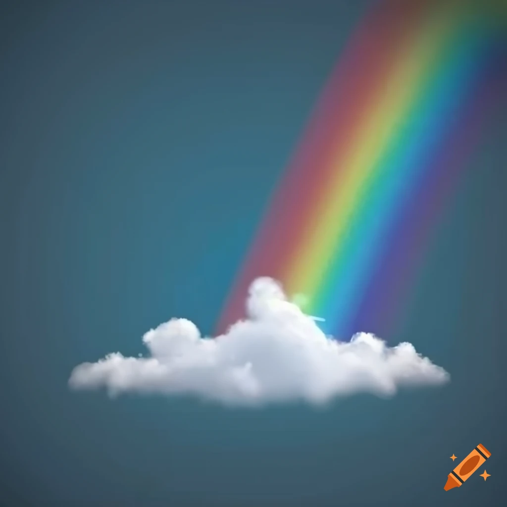 Sparkling rainbow and cloud in the sky