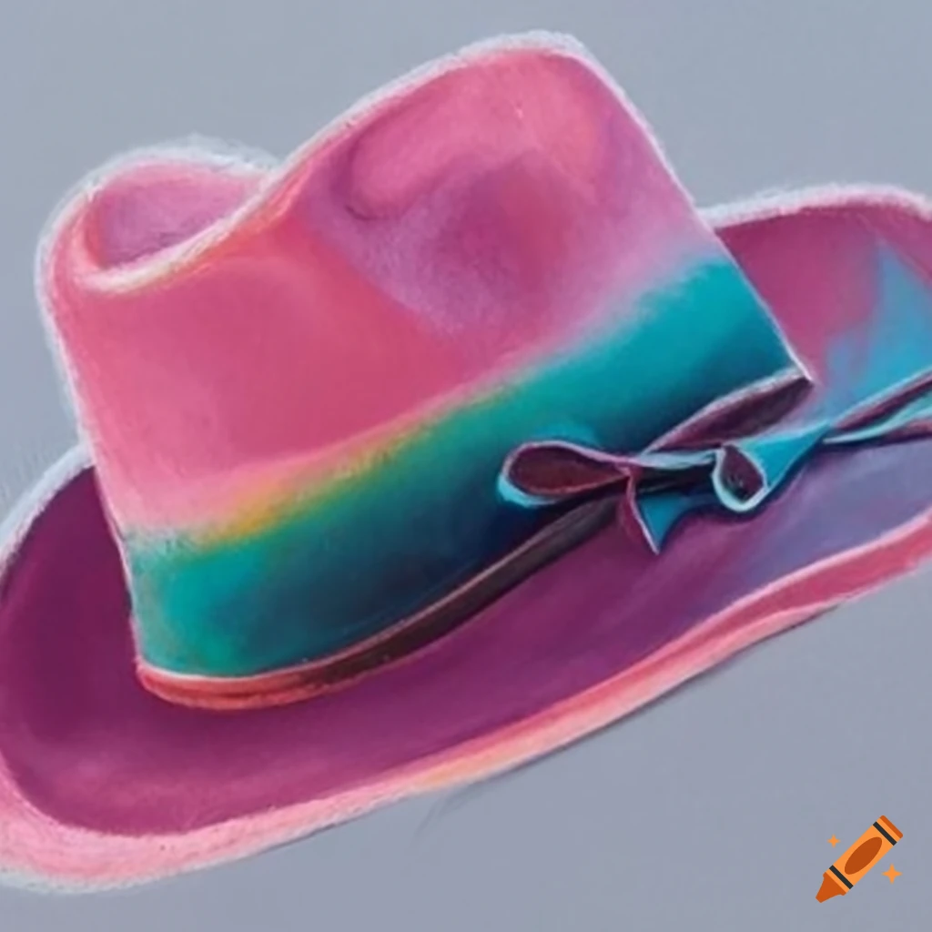 illustration of a pastel pink cowgirl hat